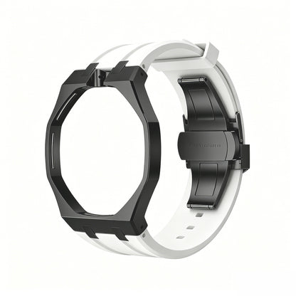 Oak Pop Black Steel  Silicone Strap