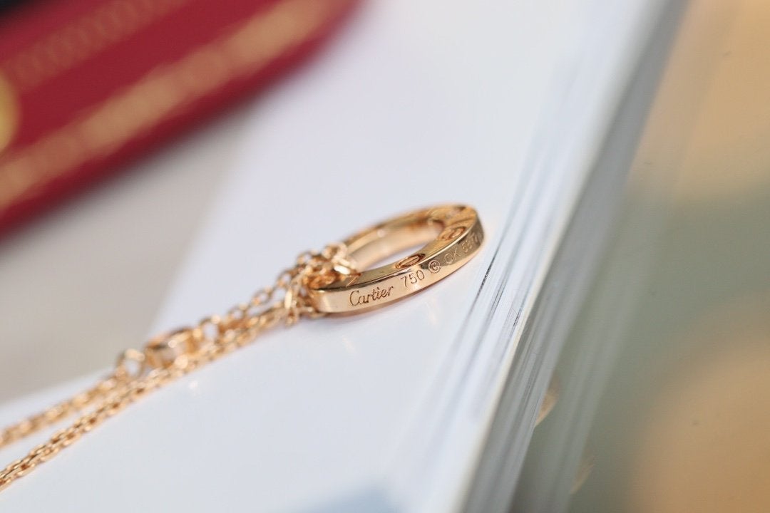 [Love Aura]LOVE NECKLACE ADJUSTABLE ROSE GOLD 2 DIAMOND