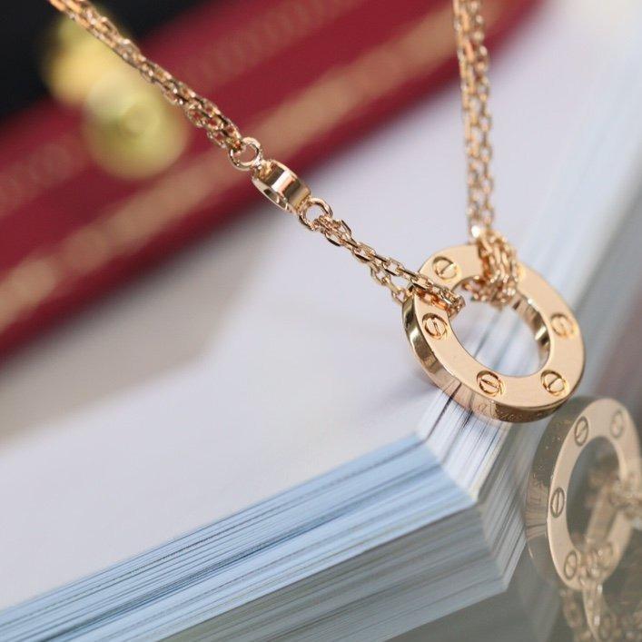 [Love Aura]LOVE NECKLACE ADJUSTABLE ROSE GOLD 2 DIAMOND