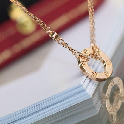 [Love Aura]LOVE NECKLACE ADJUSTABLE ROSE GOLD 2 DIAMOND