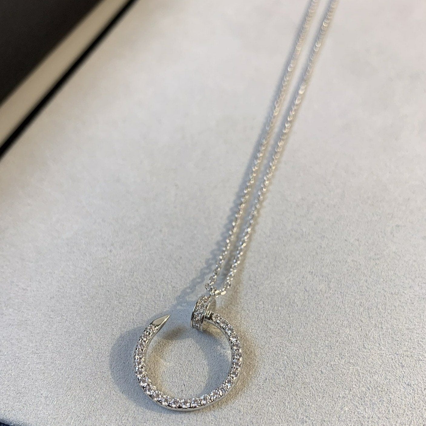 [Love Aura]JUSTE NECKLACE SILVER DIAMONDS