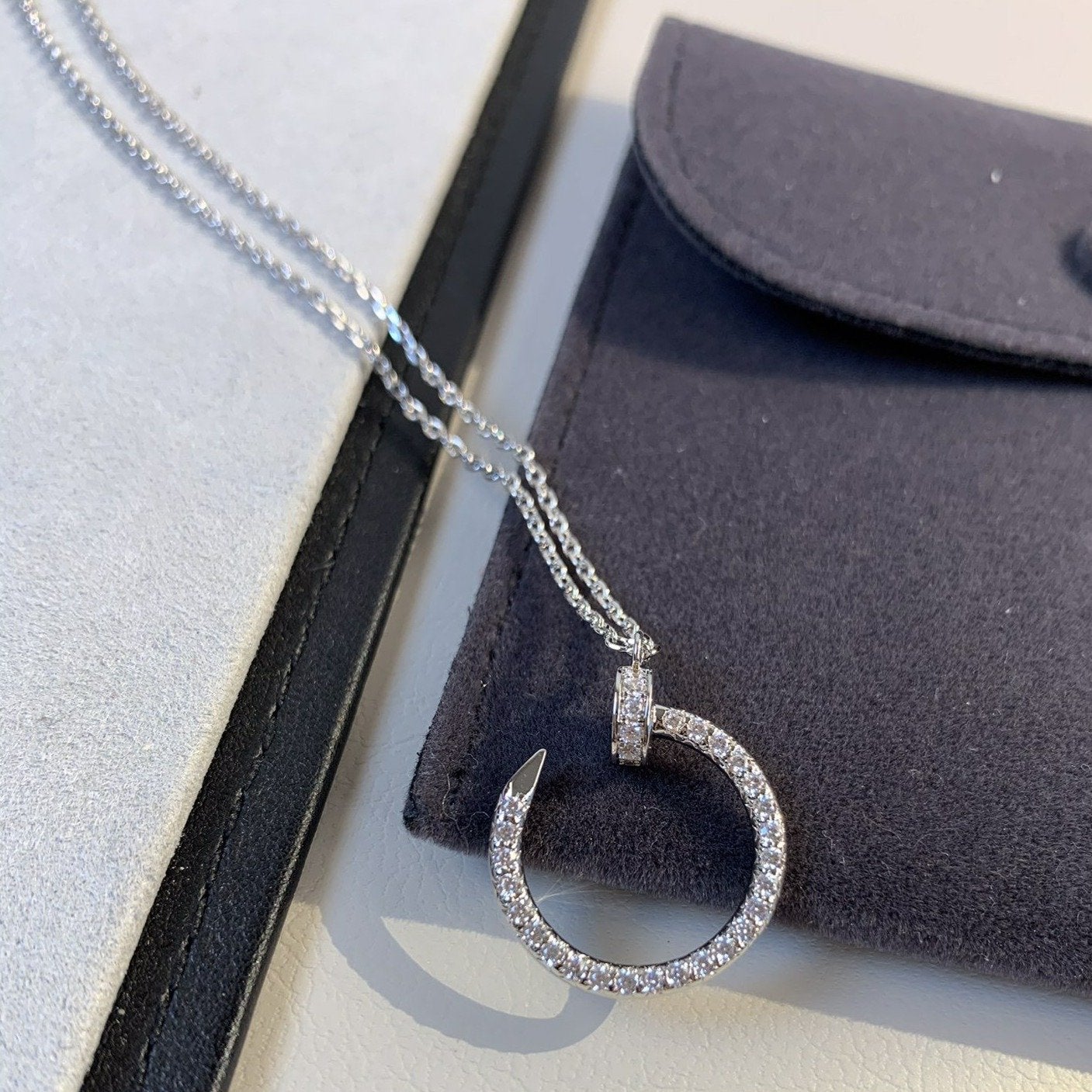 [Love Aura]JUSTE NECKLACE SILVER DIAMONDS