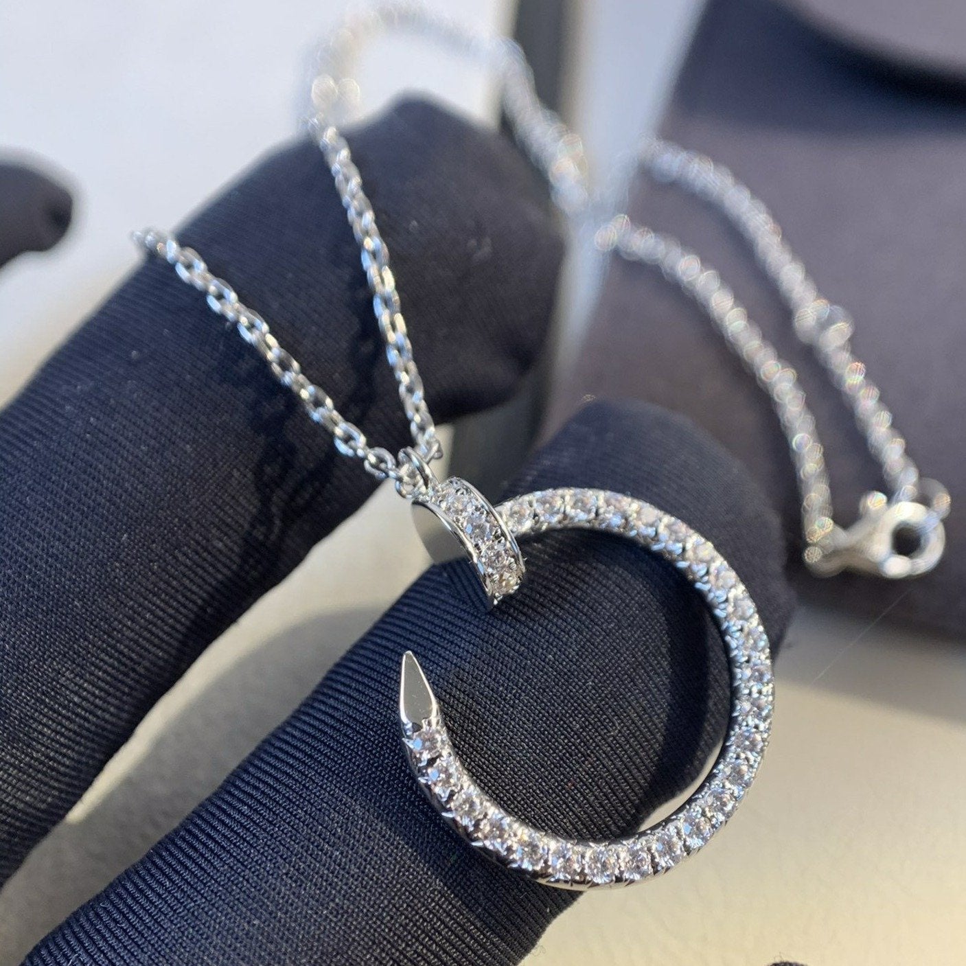 [Love Aura]JUSTE NECKLACE SILVER DIAMONDS