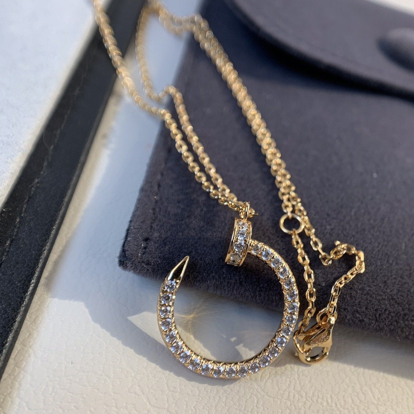 [Love Aura]JUSTE NECKLACE PINK GOLD DIAMONDS