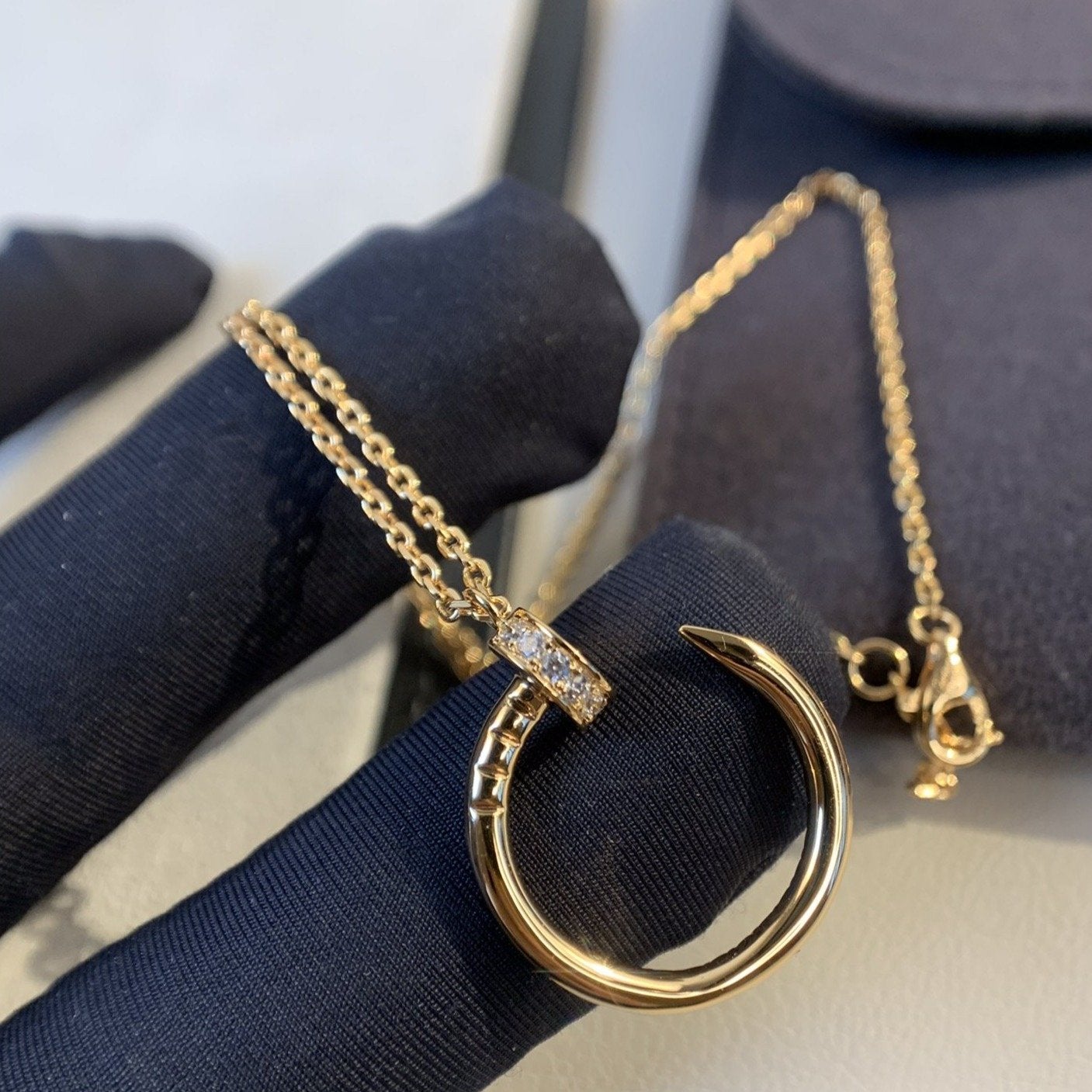 [Love Aura]JUSTE NECKLACE PINK GOLD DIAMONDS