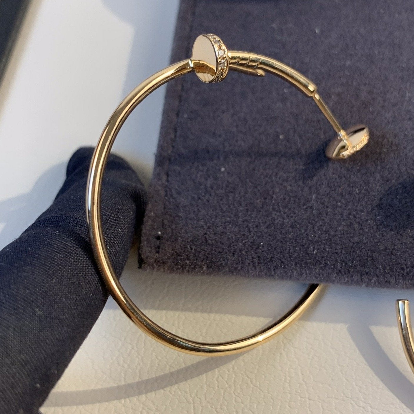 [Love Aura]JUSTE EARRINGS GOLD DIAMONDS 1.8MM