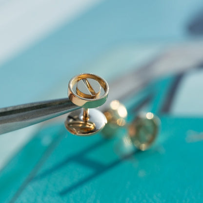 [Love Aura]LOVE EARRINGS PINK GOLD 10MM