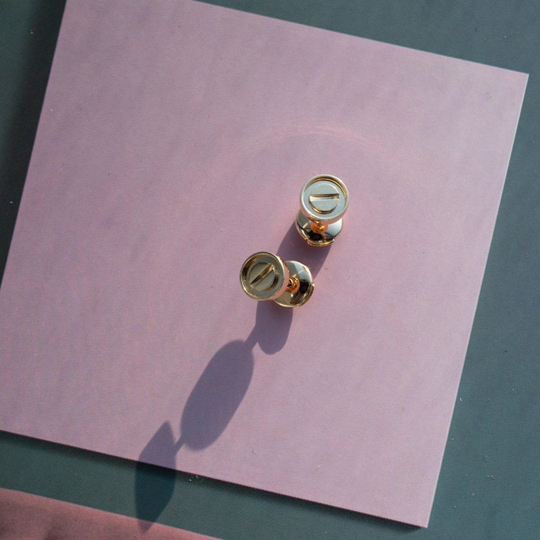 [Love Aura]LOVE EARRINGS PINK GOLD 10MM