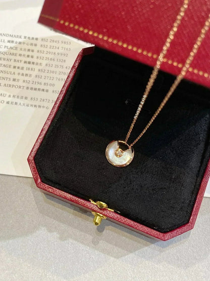 [Love Aura]AMULETTE ROSE GOLD MOP NECKLACE