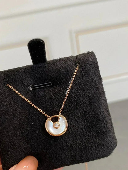 [Love Aura]AMULETTE ROSE GOLD MOP NECKLACE