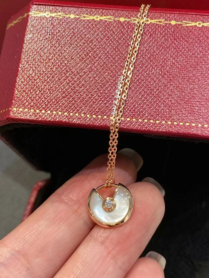 [Love Aura]AMULETTE ROSE GOLD MOP NECKLACE