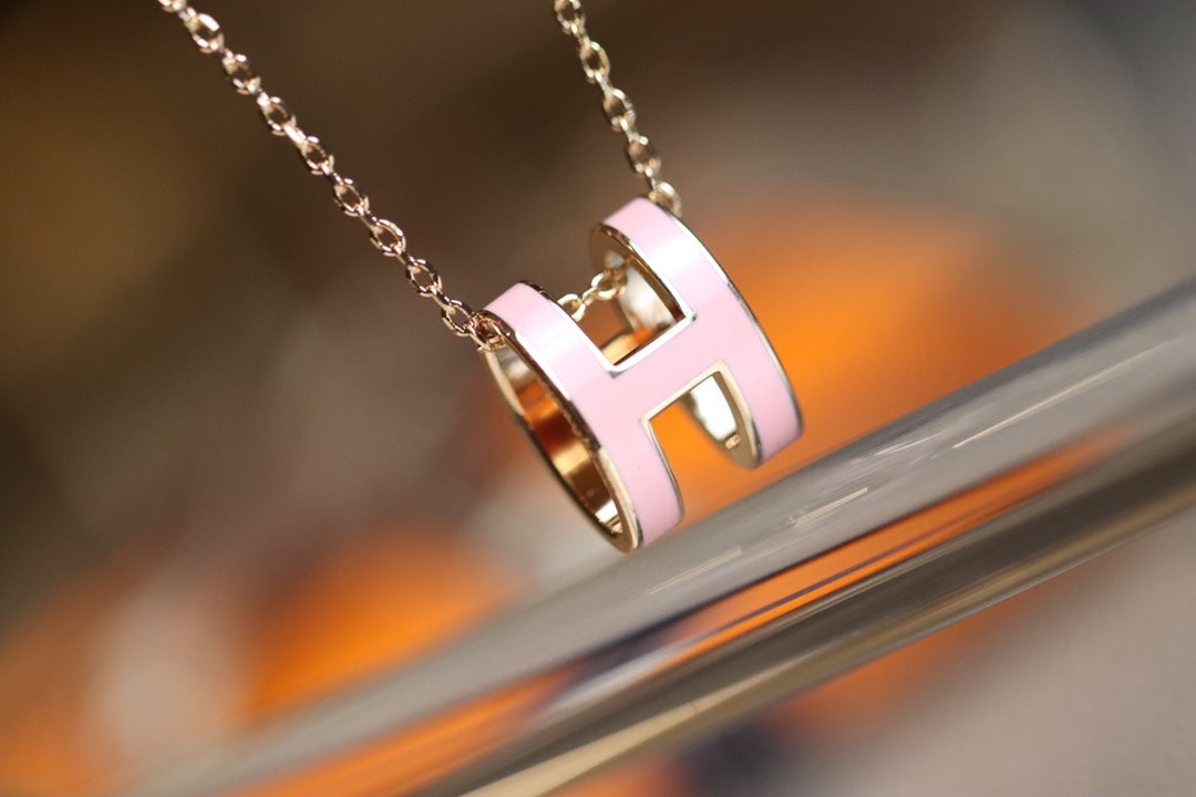 [Love Aura]POP H PEDANT PINK GOLD
