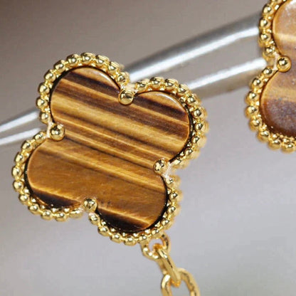 [Love Aura]CLOVER  2 MOTIF  TIGER EYE CARNELIAN EARRINGS