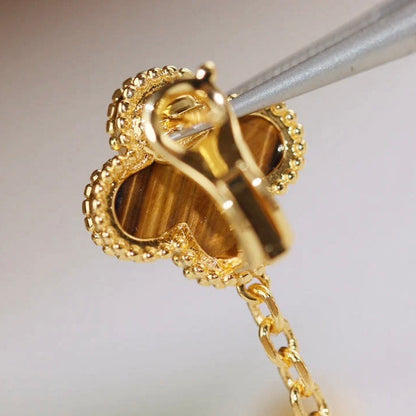 [Love Aura]CLOVER  2 MOTIF  TIGER EYE CARNELIAN EARRINGS