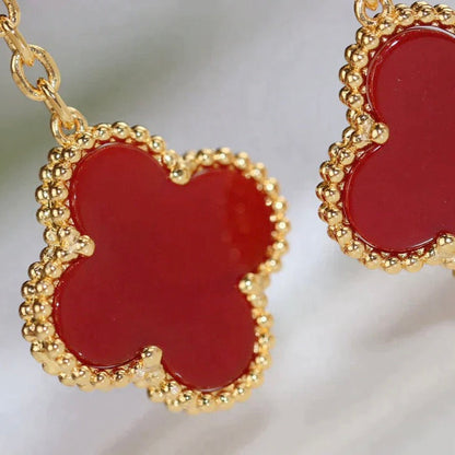[Love Aura]CLOVER  2 MOTIF  TIGER EYE CARNELIAN EARRINGS