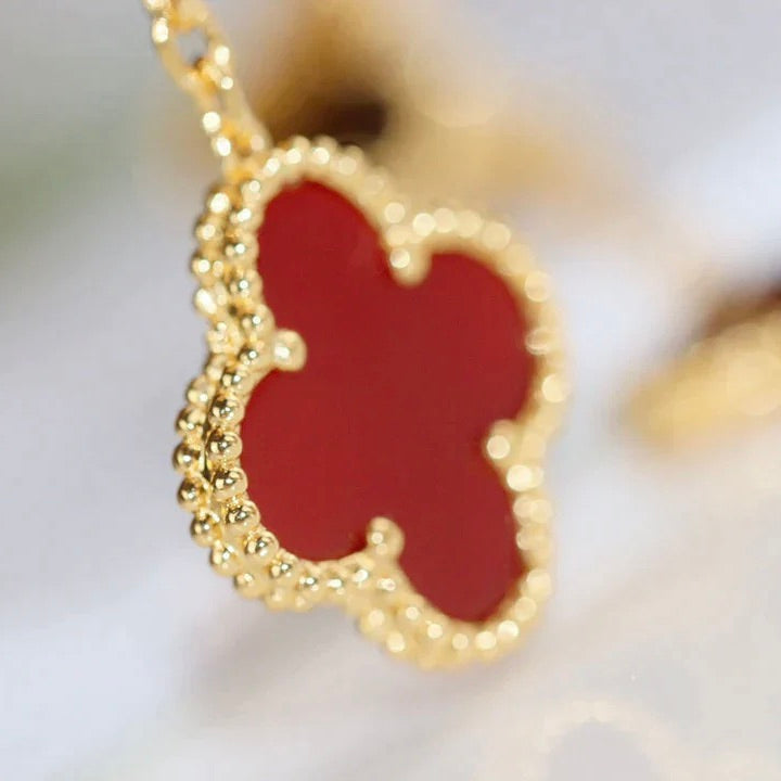 [Love Aura]CLOVER  2 MOTIF  TIGER EYE CARNELIAN EARRINGS