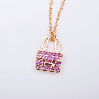 [Love Aura]CONSTANCE PEDANT PURPLE DIAMOND NECKLACE