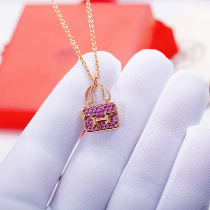 [Love Aura]CONSTANCE PEDANT PURPLE DIAMOND NECKLACE