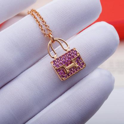 [Love Aura]CONSTANCE PEDANT PURPLE DIAMOND NECKLACE
