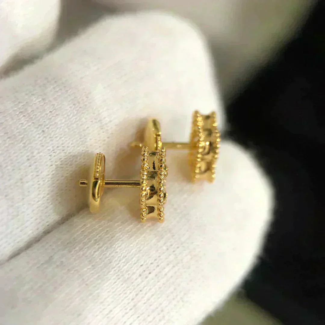 [Love Aura]CLOVER MINI 9.5MM MALACHITE  EARRINGS