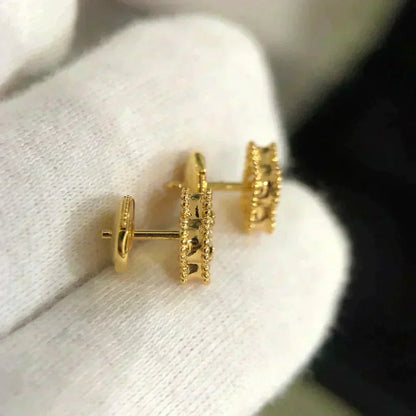 [Love Aura]CLOVER MINI 9.5MM MALACHITE  EARRINGS