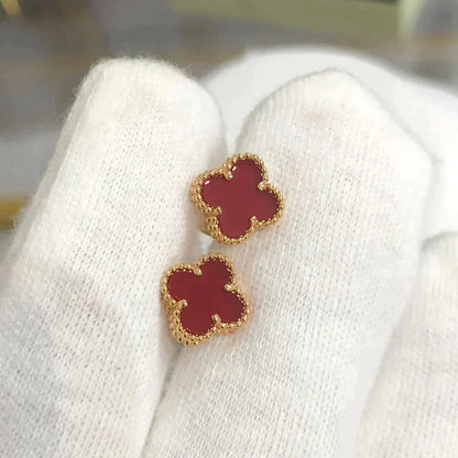 [Love Aura]CLOVER MINI 9.5MM CARNELIAN EARRINGS