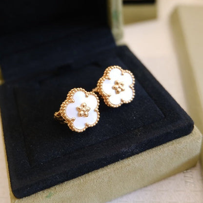 [Love Aura]LUCKY PINK GOLD WHITE MOP EARRINGS