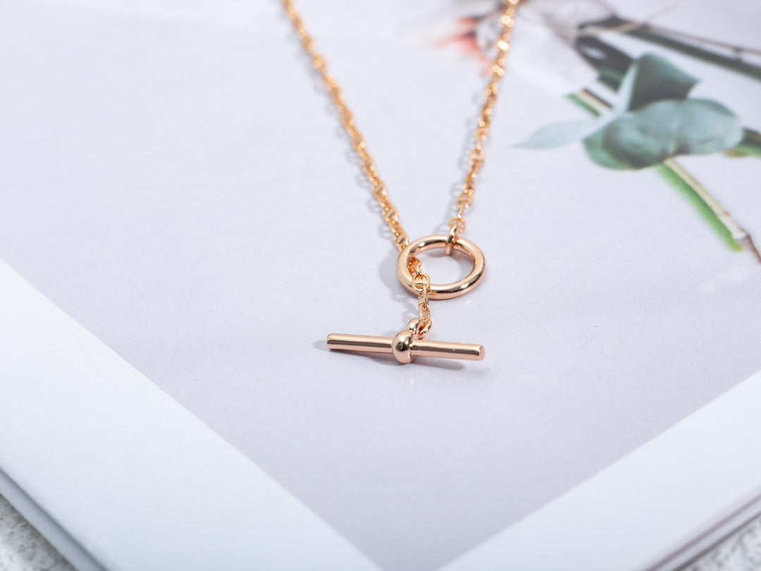 [Love Aura]ECHAPPEE NECKLACE PINK GOLD