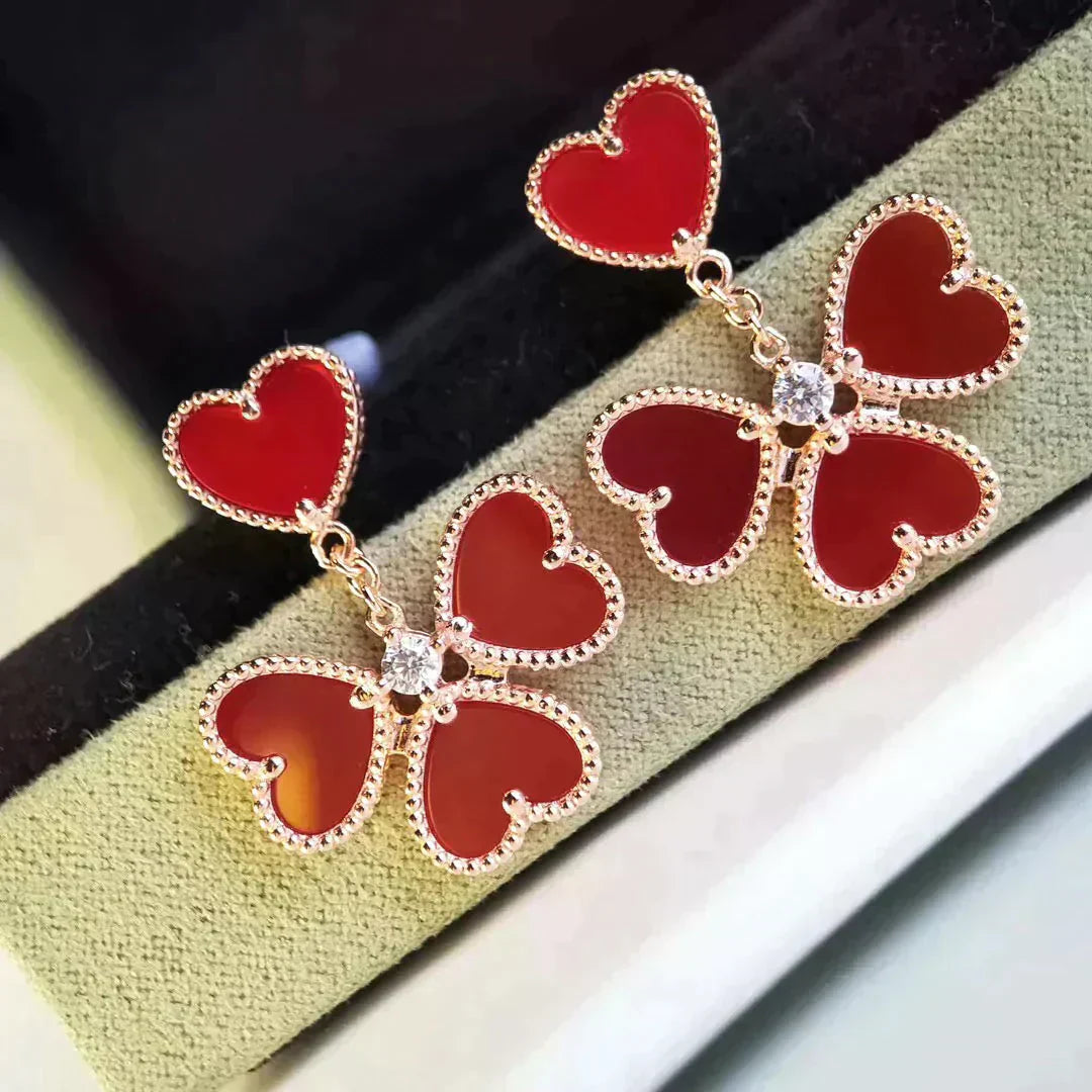 [Love Aura]SWEET CLOVER CARNELIAN EARRINGS