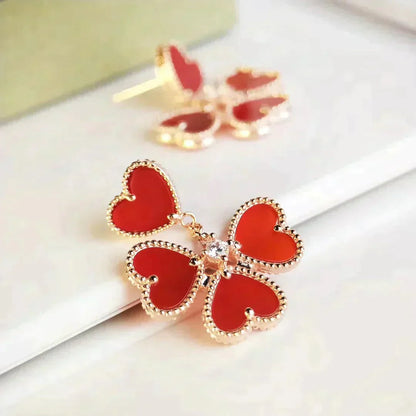 [Love Aura]SWEET CLOVER CARNELIAN EARRINGS