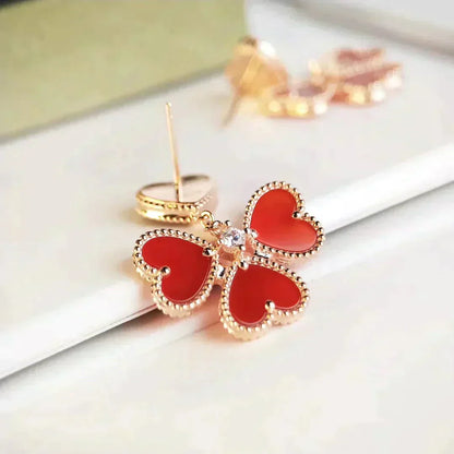 [Love Aura]SWEET CLOVER CARNELIAN EARRINGS