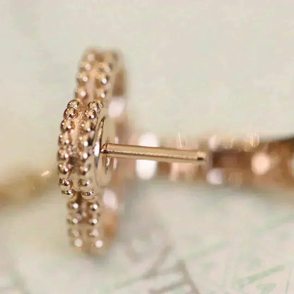 [Love Aura]CLOVER MEDIUM 1 MOTIFS FUll DIAMOND EARRINGS