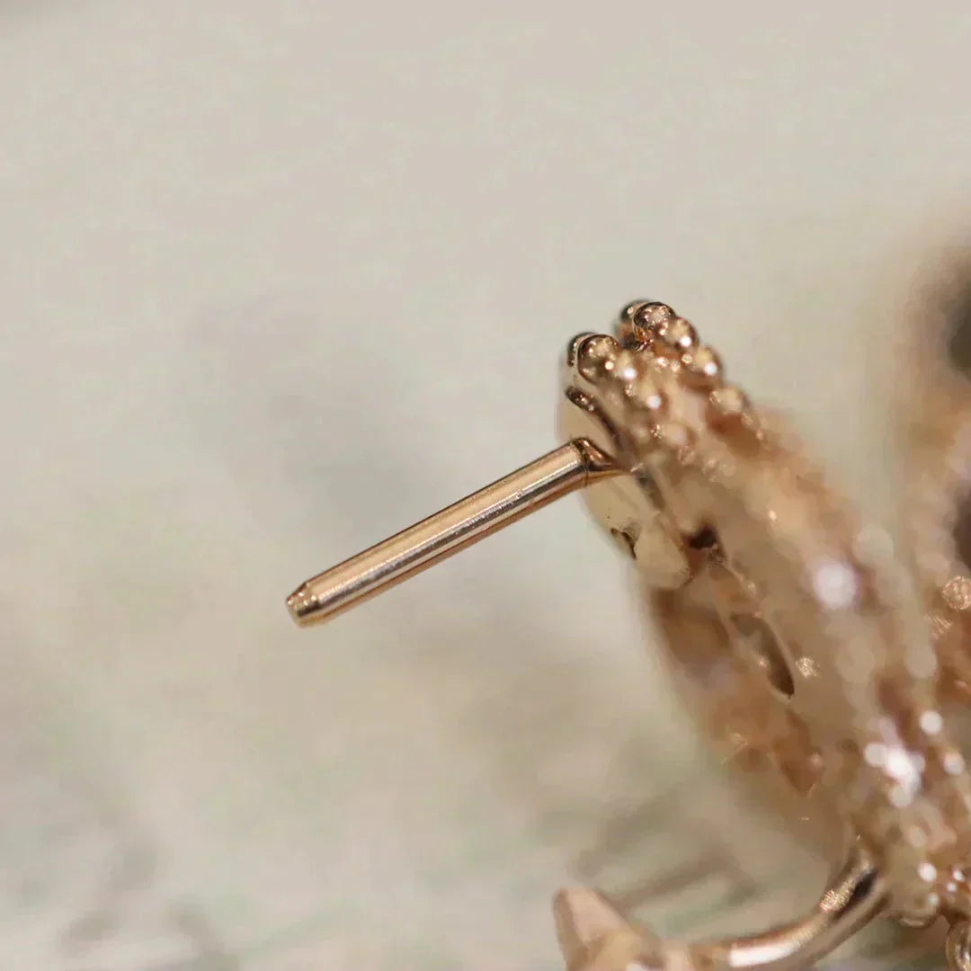 [Love Aura]CLOVER MEDIUM 1 MOTIFS FUll DIAMOND EARRINGS