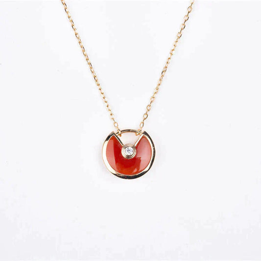 [Love Aura]AMULETTE GOLD CARNELIAN ONYX NECKLACE