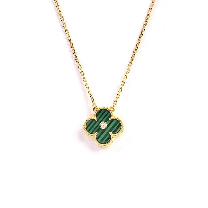 [Love Aura]CLOVER 15MM DIAMOND TURQUOISE NECKLACE