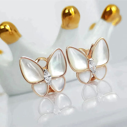[Love Aura]BUTTERFLY MOP DIAMOND EARRINGS