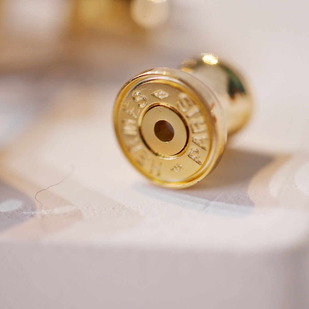 [Love Aura]MINI POP H GOLD EARRINGS GREY