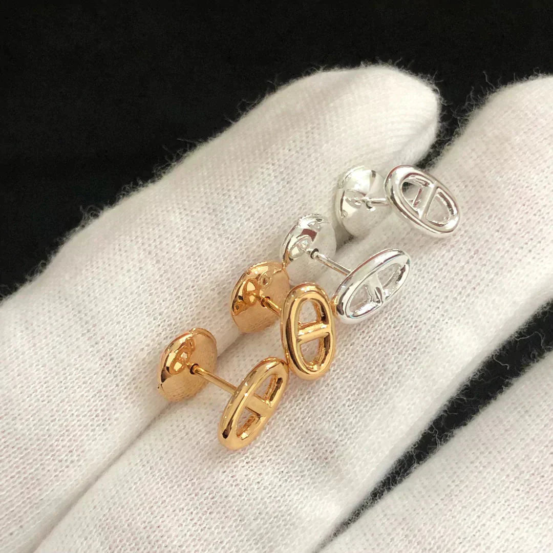 [Love Aura]CHAINE SMALL EARRINGS GOLD AND SILVER