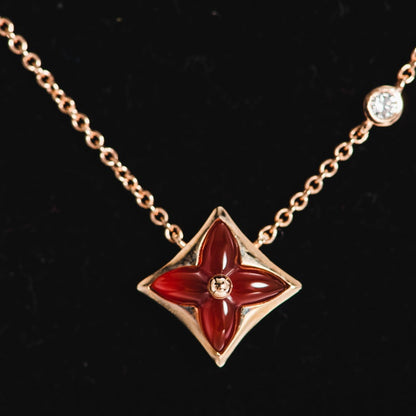 [Love Aura]STAR NECKLACE PINK GOLD 1 DIAMOND