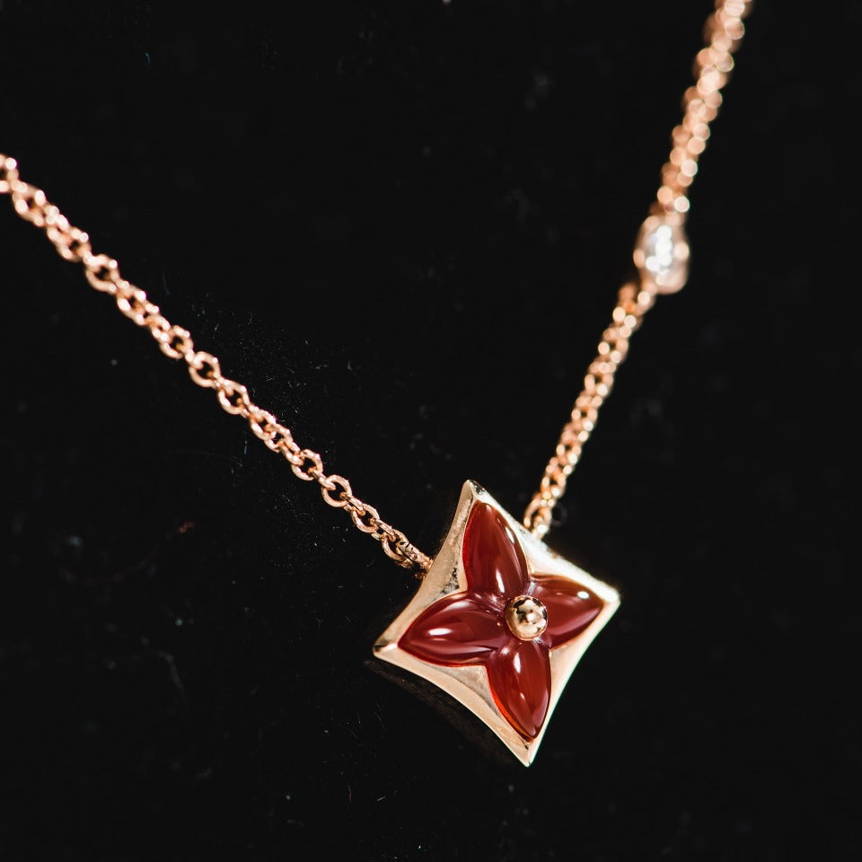 [Love Aura]STAR NECKLACE PINK GOLD 1 DIAMOND