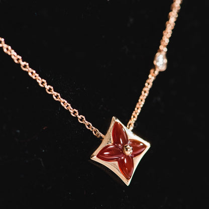 [Love Aura]STAR NECKLACE PINK GOLD 1 DIAMOND