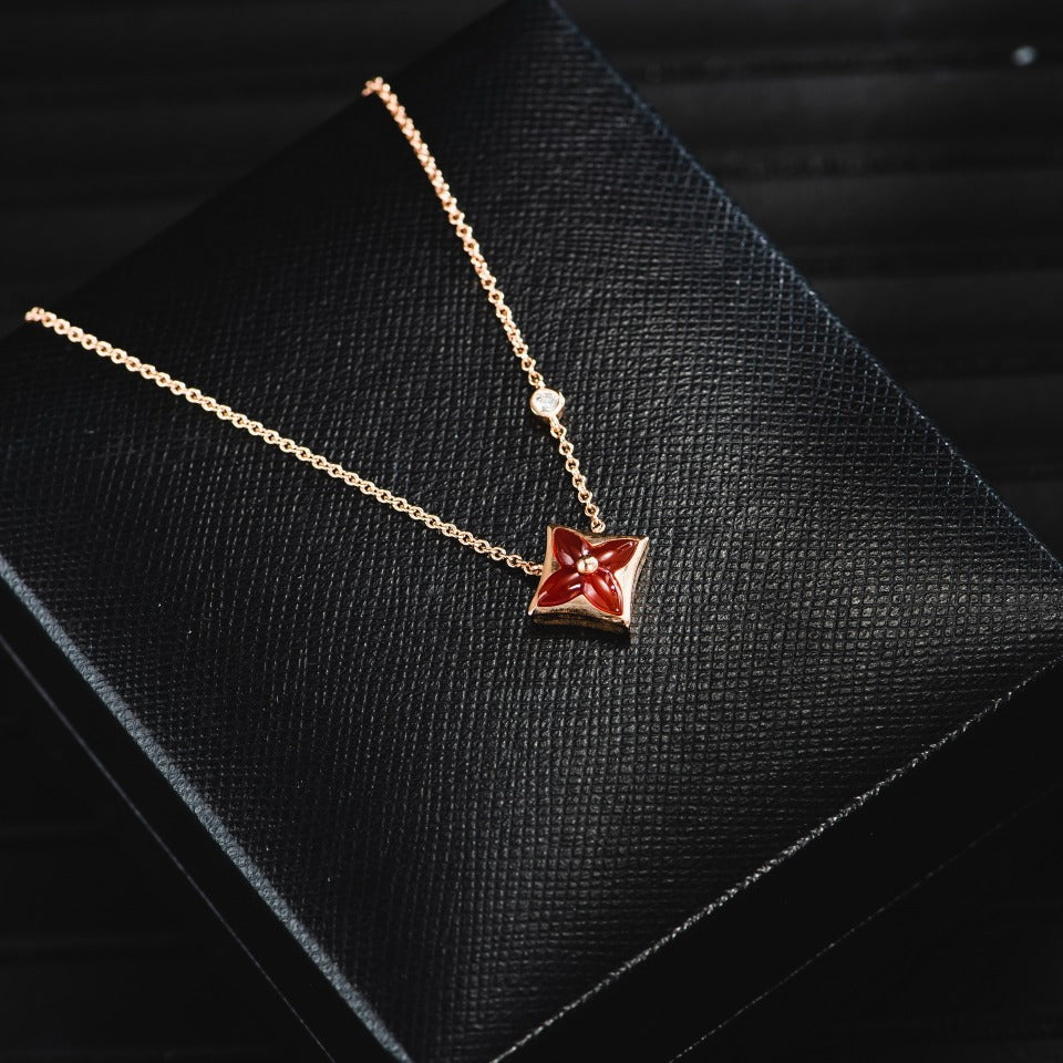 [Love Aura]STAR NECKLACE PINK GOLD 1 DIAMOND