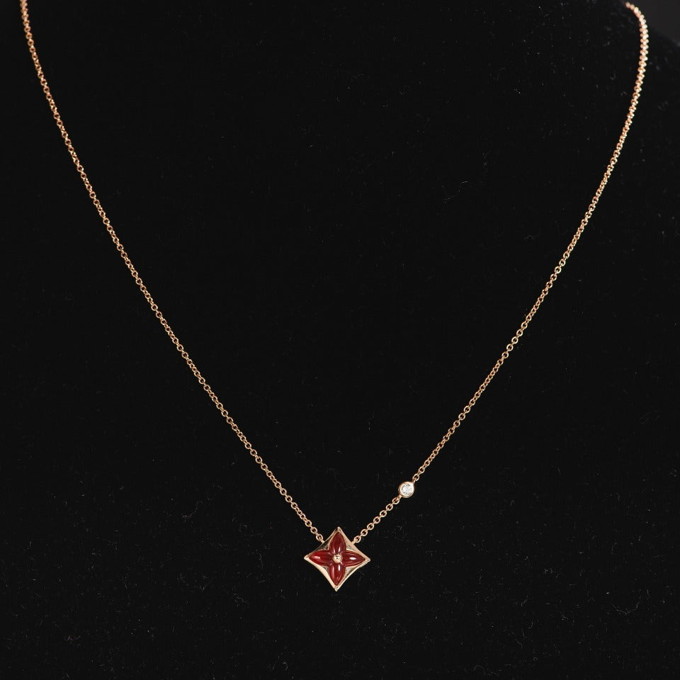 [Love Aura]STAR NECKLACE PINK GOLD 1 DIAMOND