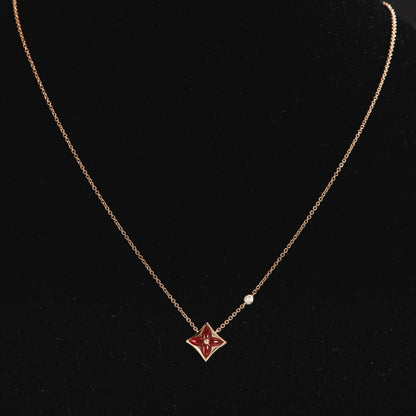[Love Aura]STAR NECKLACE PINK GOLD 1 DIAMOND