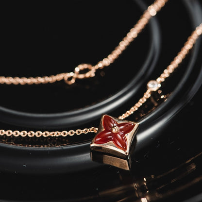 [Love Aura]STAR NECKLACE PINK GOLD 1 DIAMOND