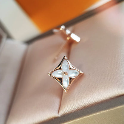 [Love Aura]STAR MOP PINK GOLD EARRINGS