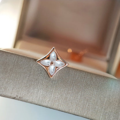 [Love Aura]STAR MOP PINK GOLD EARRINGS
