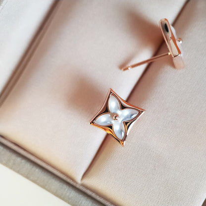 [Love Aura]STAR MOP PINK GOLD EARRINGS