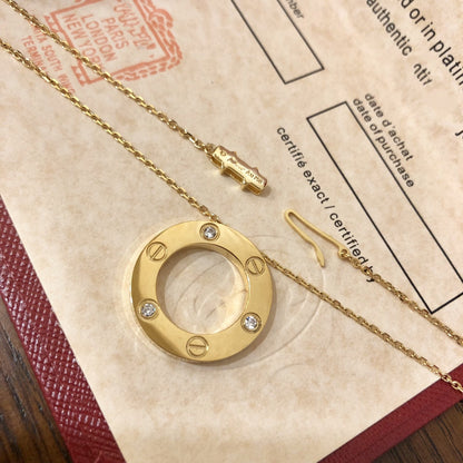 [Love Aura]LOVE NECKLACE 16MM 3 DIAMONDS