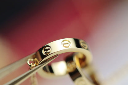 [Love Aura]LOVE NECKLACE DOUBLE RING GOLD